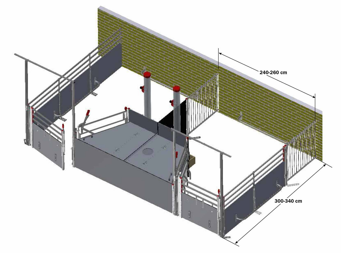 FT30 farrowing pen dimensions