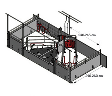 1. FARROWING PEN WITH HIGH POSTS -
Recommended for pens 240-245 cm C/C. 1. FARROWING PEN WITH HIGH POSTS -
Recommended for pens 240-245 cm C/C.