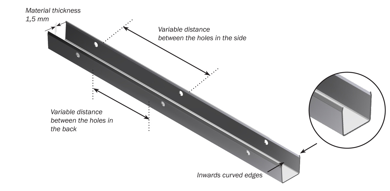 U-profile for PVC board profiles