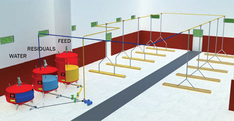 Liquid feeding tanks during feeding